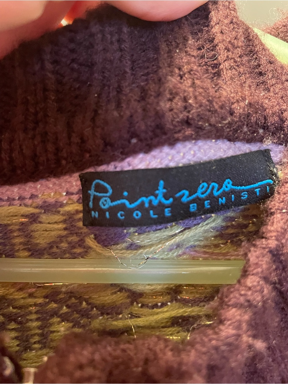 Point Zero Lavender & Brown Zip Fair Isle Cardigan - Picture 3 of 4
